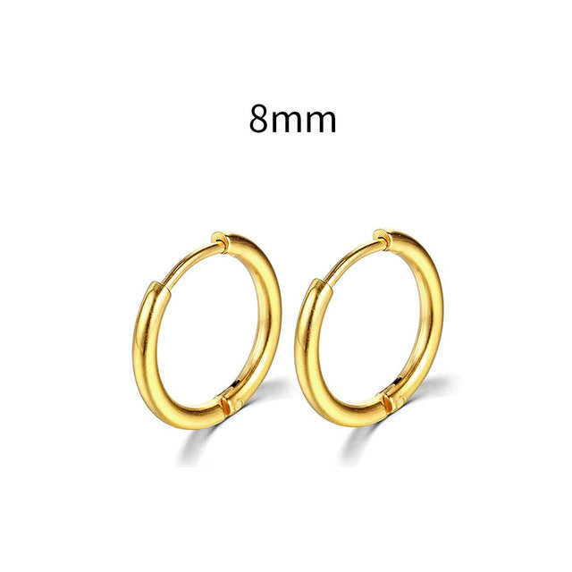 2022 New Simple Stainless Steel Gold Small Hoop Earrings for Women Men Cartilage Ear Piercing Jewelry Pendientes Hombre Mujer